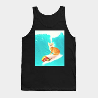 Kitty Cat Surfing Burrito Tank Top